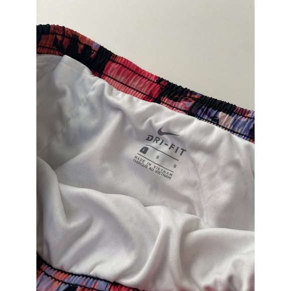 Nike Girls Running Dri-fit Large 4” Inseam Floral Black Pink NWT - Picture 6 of 7